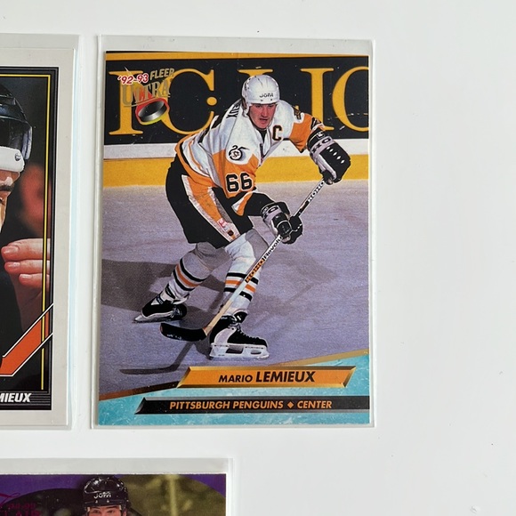 3 CARD LOT Mario Lemieux 90’s O-Pee-Chee Fleer Ultra Pittsburgh Penguins Vintage - Picture 3 of 5